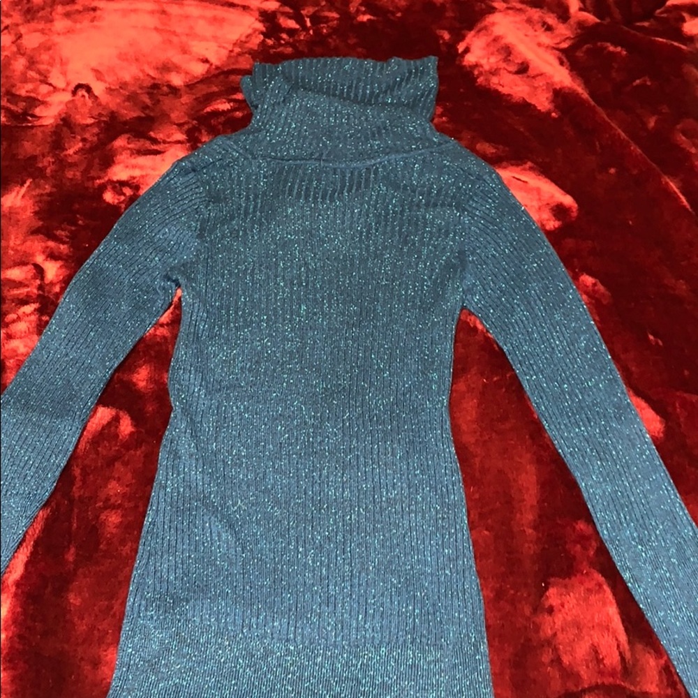 Blue sweater dress